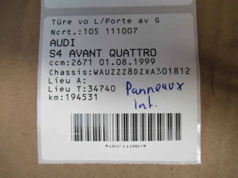 Porte avant gauche
