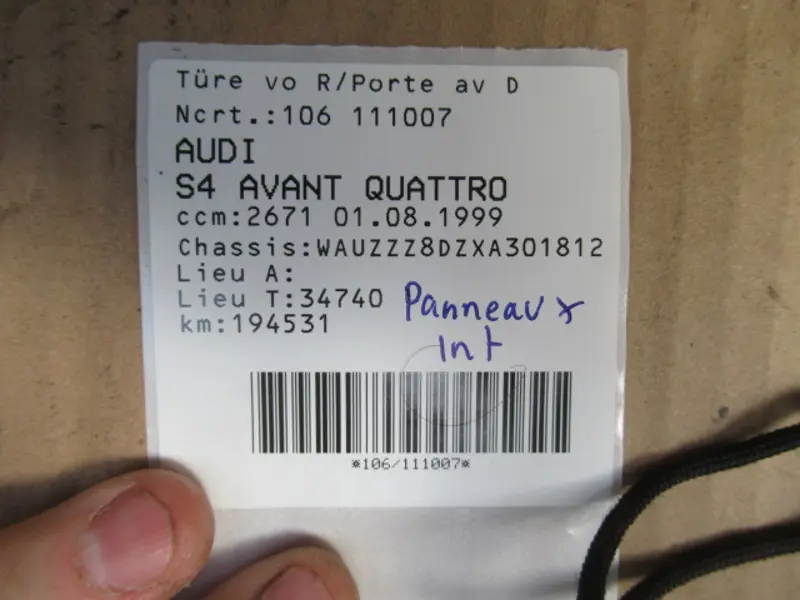 Porte avant droite