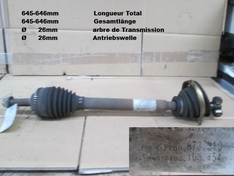Arbre de transmission avant gauche